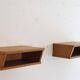Paire de chevets muraux en bois 1960