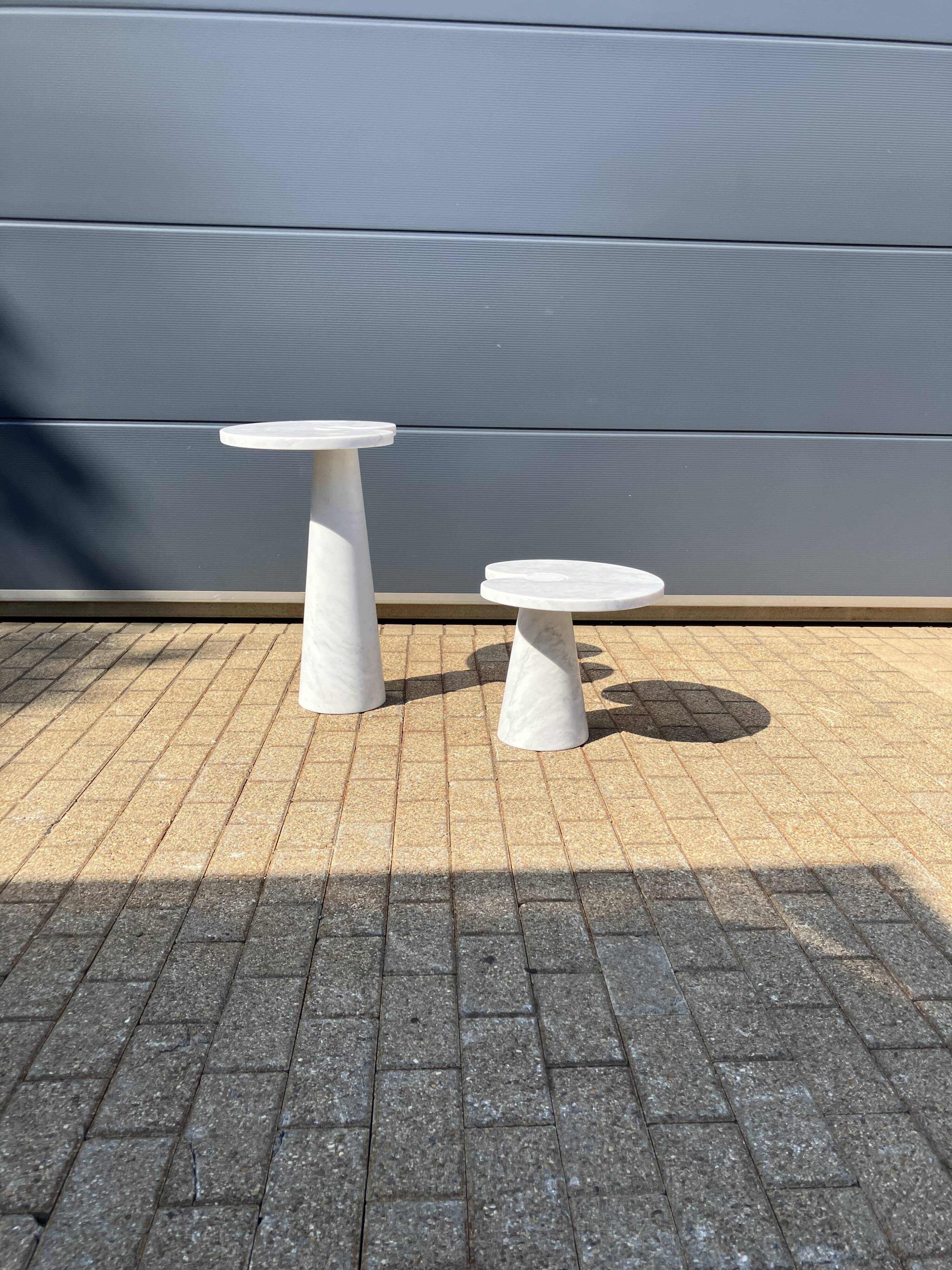 2x Eros Side table Angelo Mangiarotti Carrara marmer Nieuwstaat!