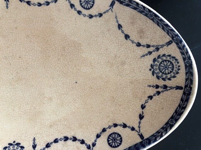 Dish oval porcelain of Lunéville KG - Model Bonaparte - blue décor