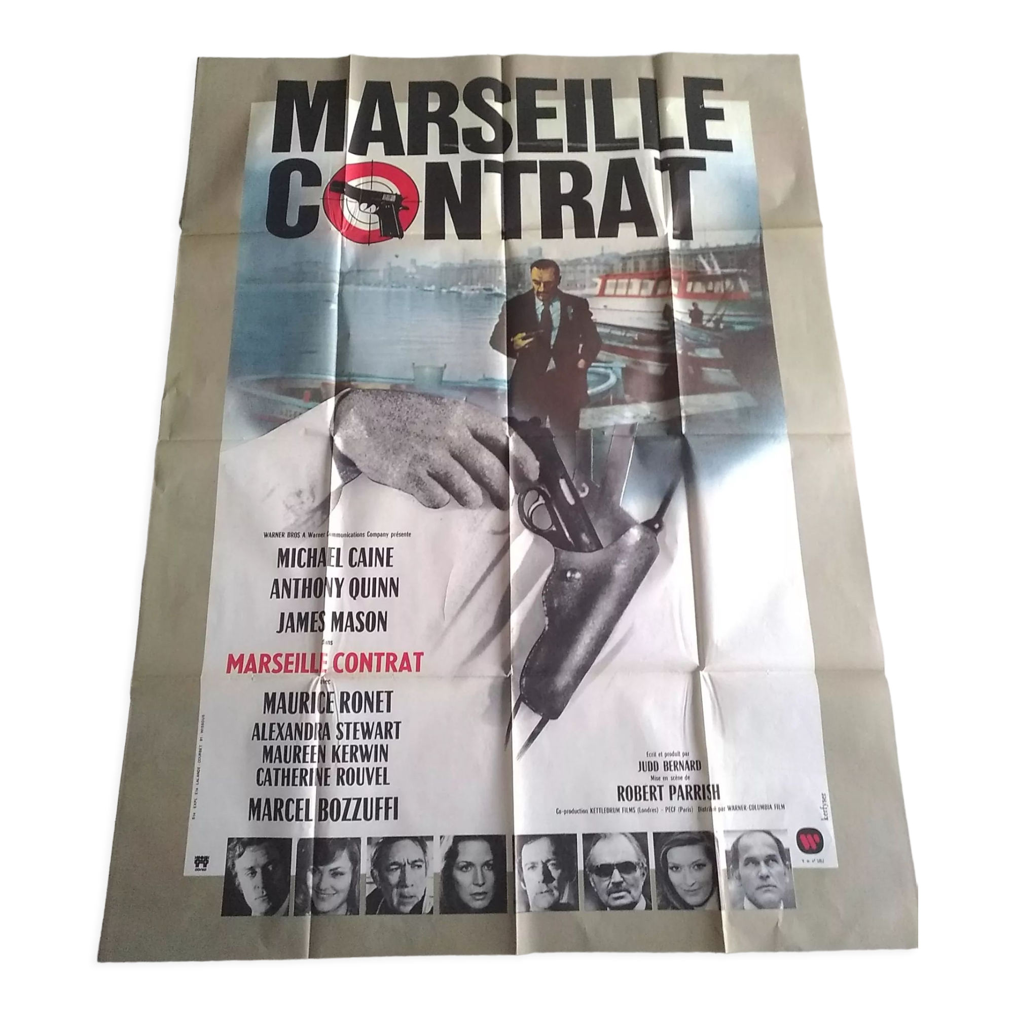 Original movie poster folded year 1974: marseille anthony quinn contract