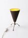 Modernist tripod table lamp "TV" in brass and aluminium, Stilnovo style.