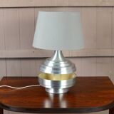 Vintage 1970s Brushed Aluminum Lamp