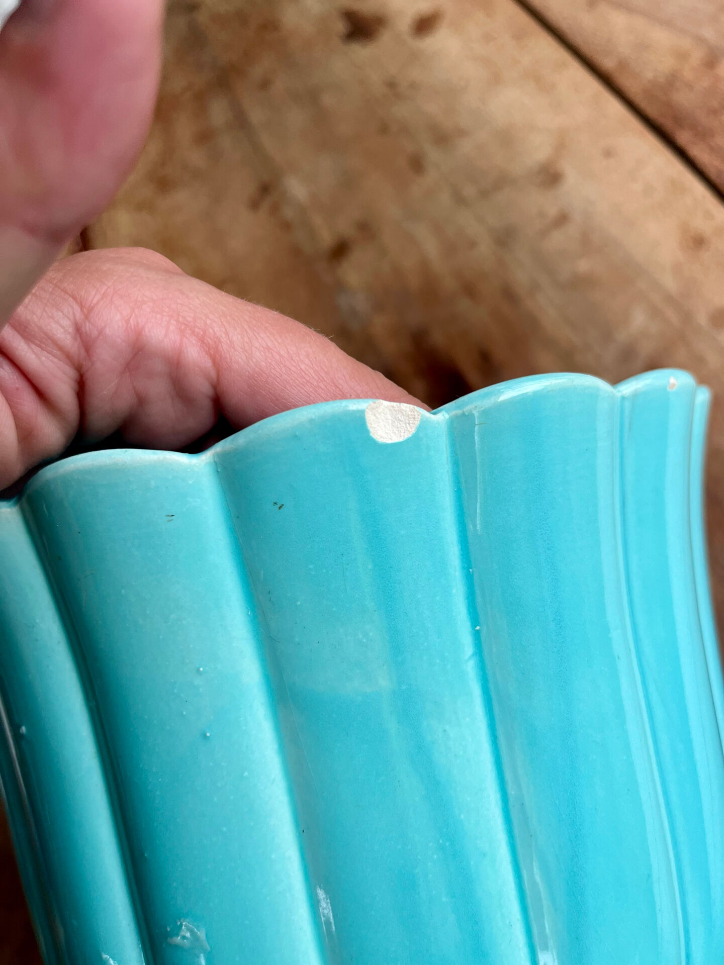 Cache-pot en céramique turquoise