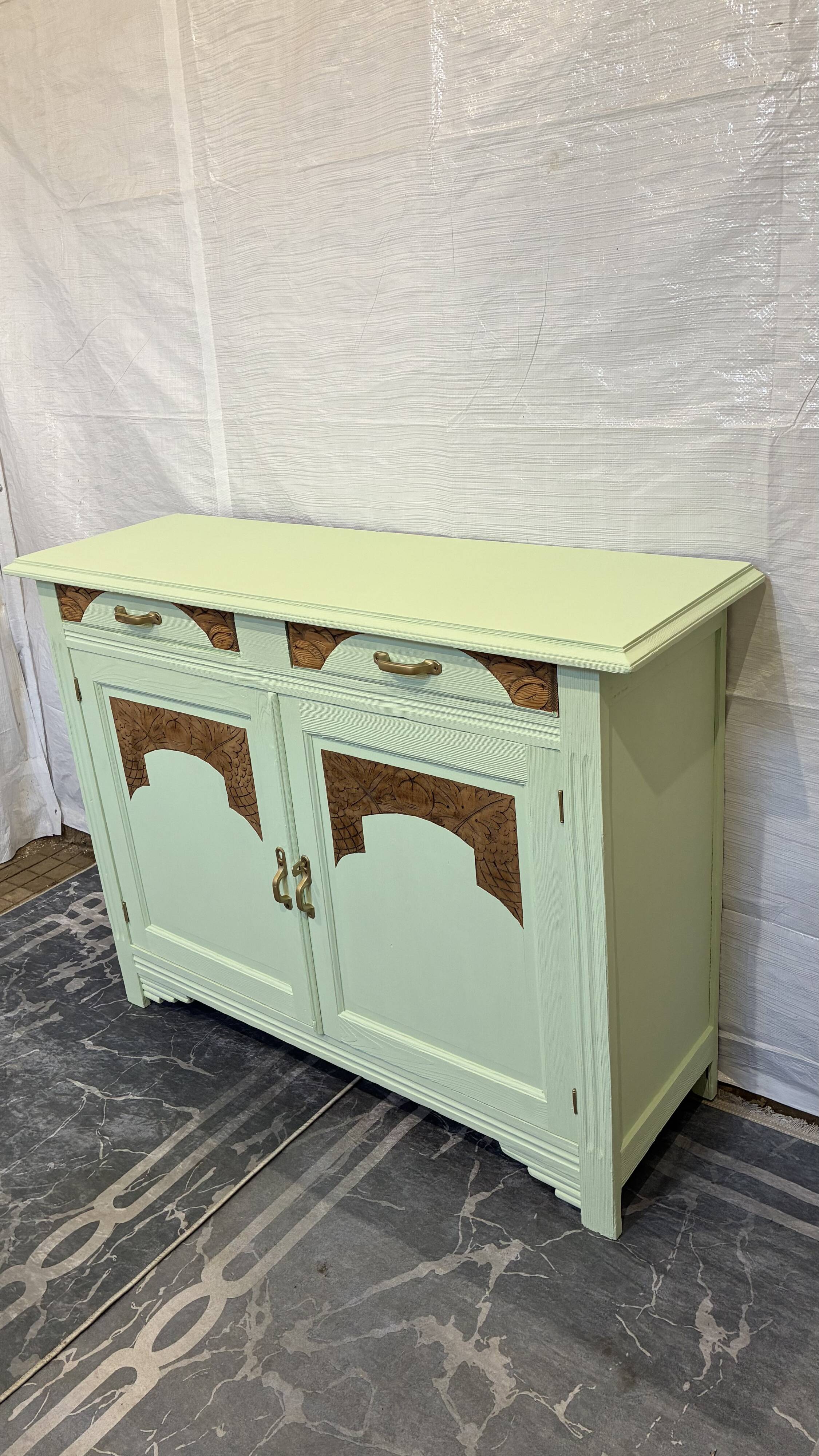 Wooden buffet in a revamped Art Deco style