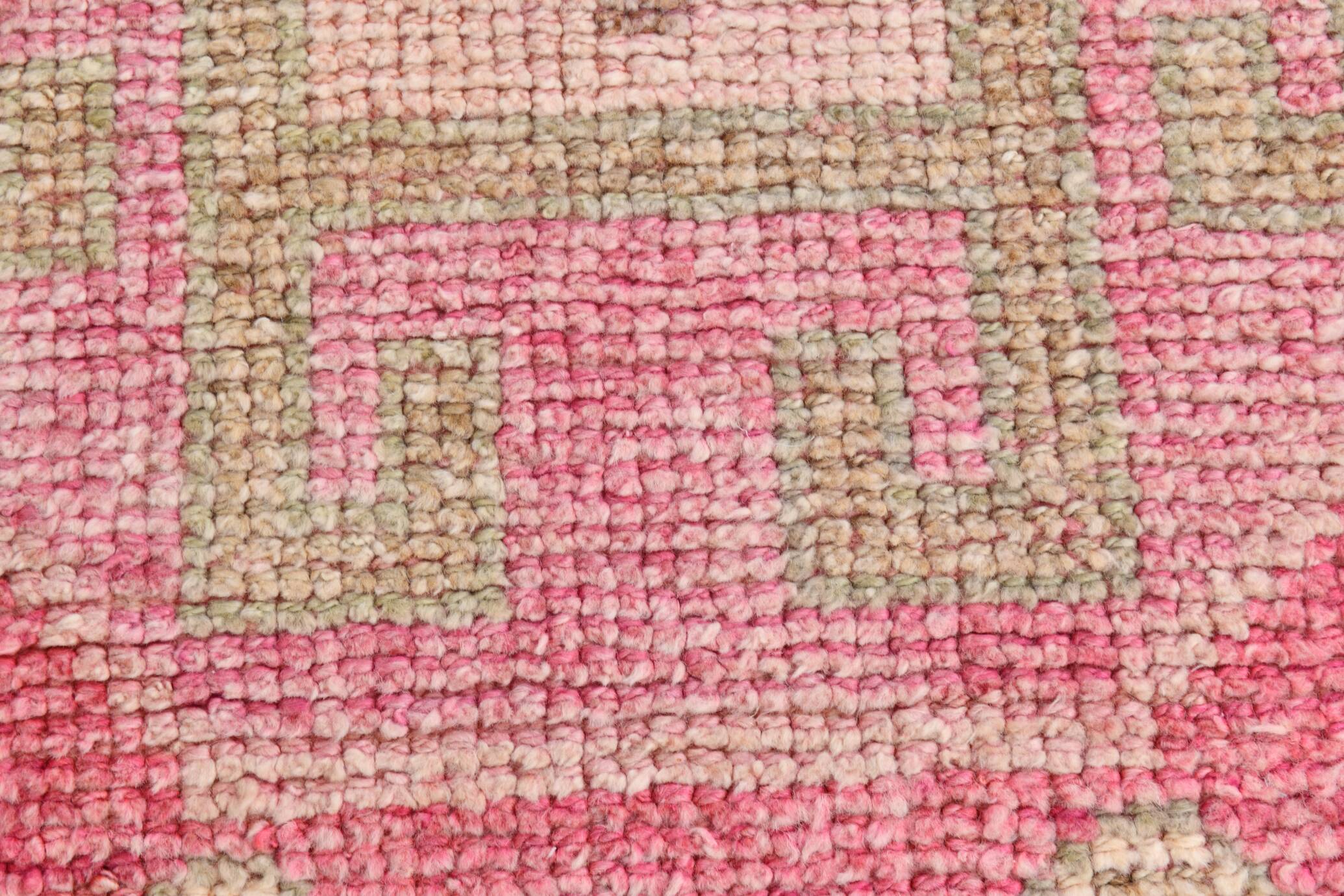 Pink Cream Turkish Runner Rug, 70x309Cm