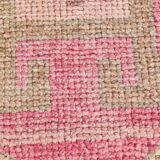 Pink Cream Turkish Runner Rug, 70x309Cm