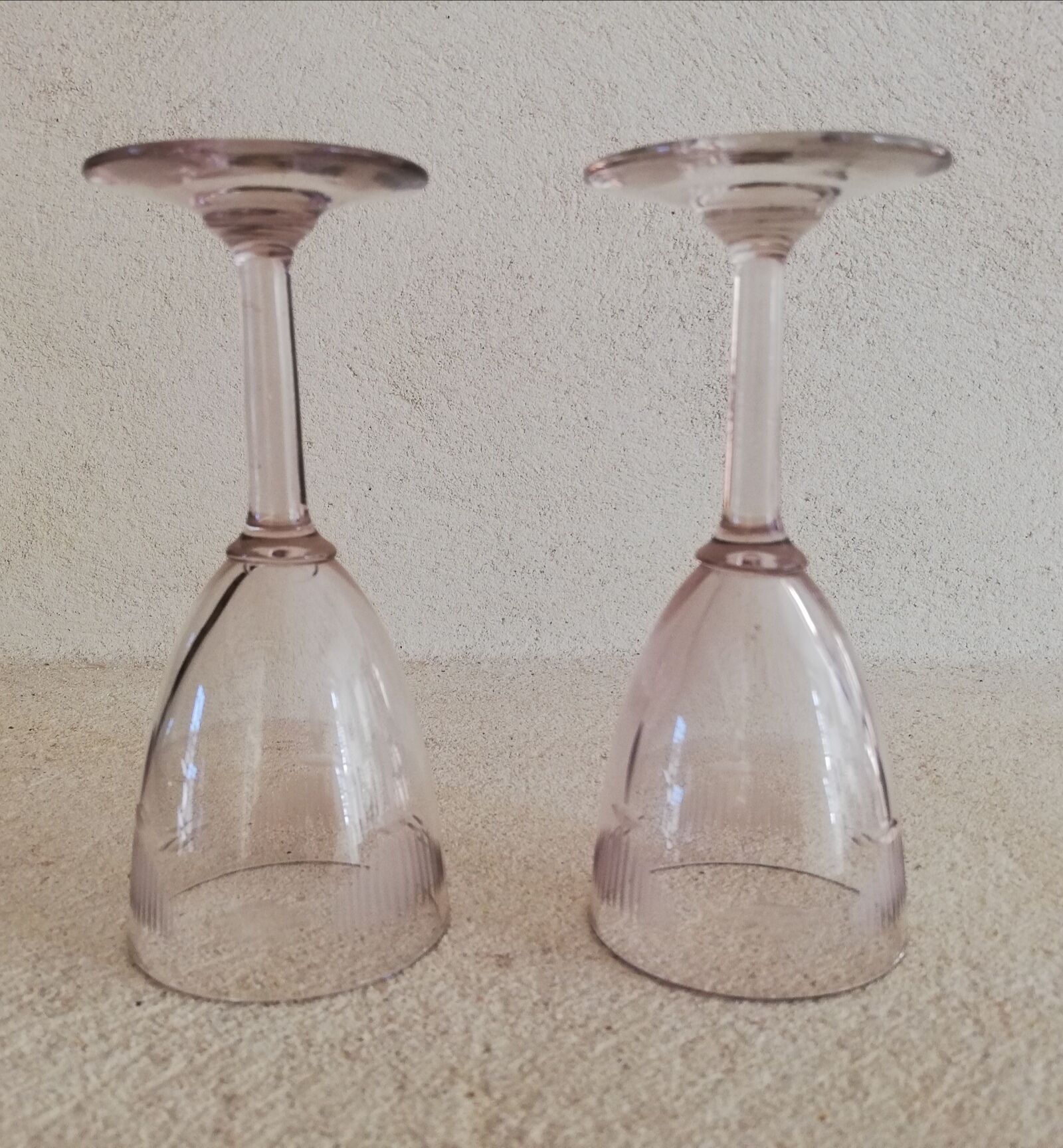 2 stemmed glasses early 20th