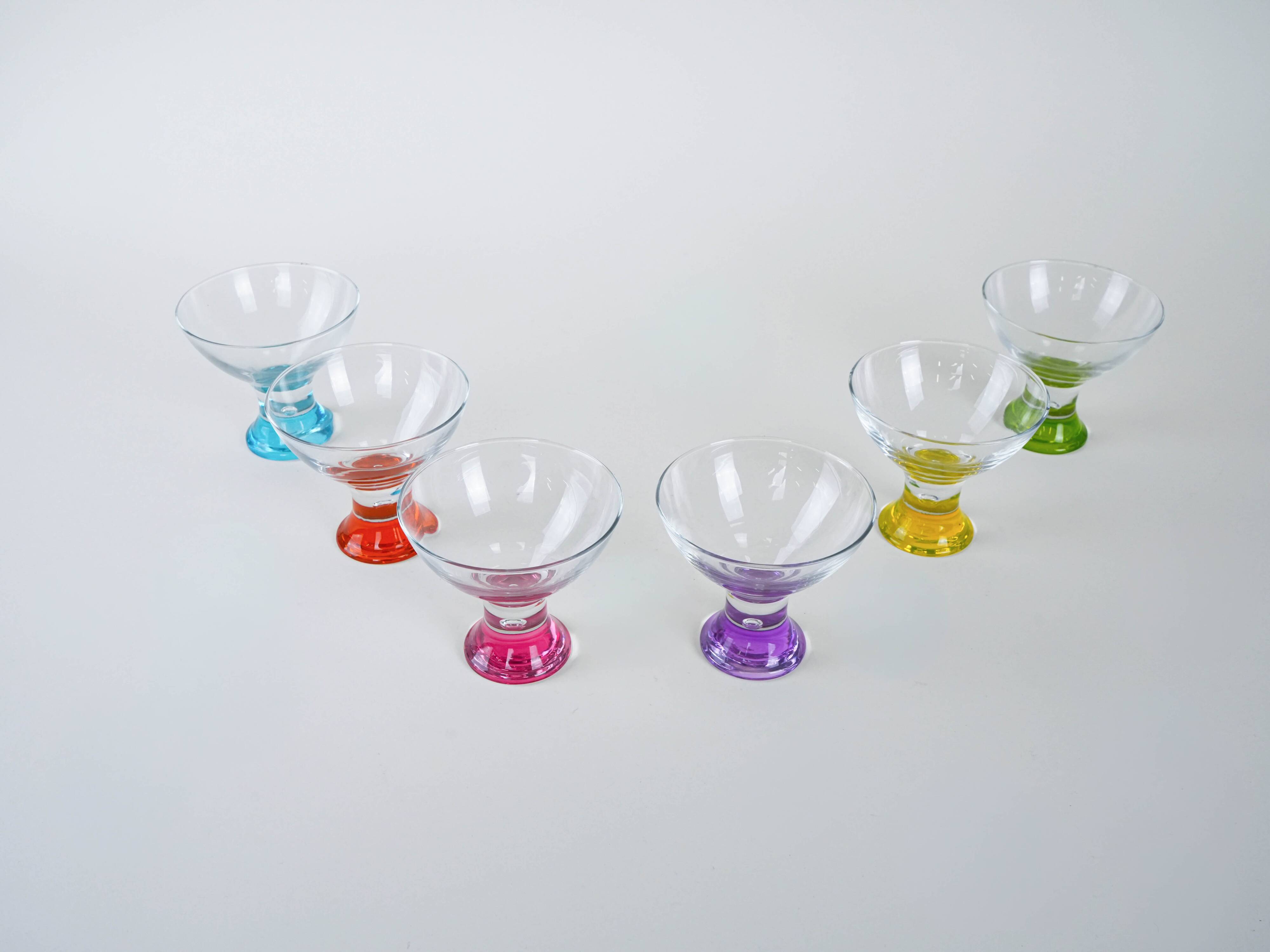 Set of dessert bowls, Italian design, 1980s, production: Italy