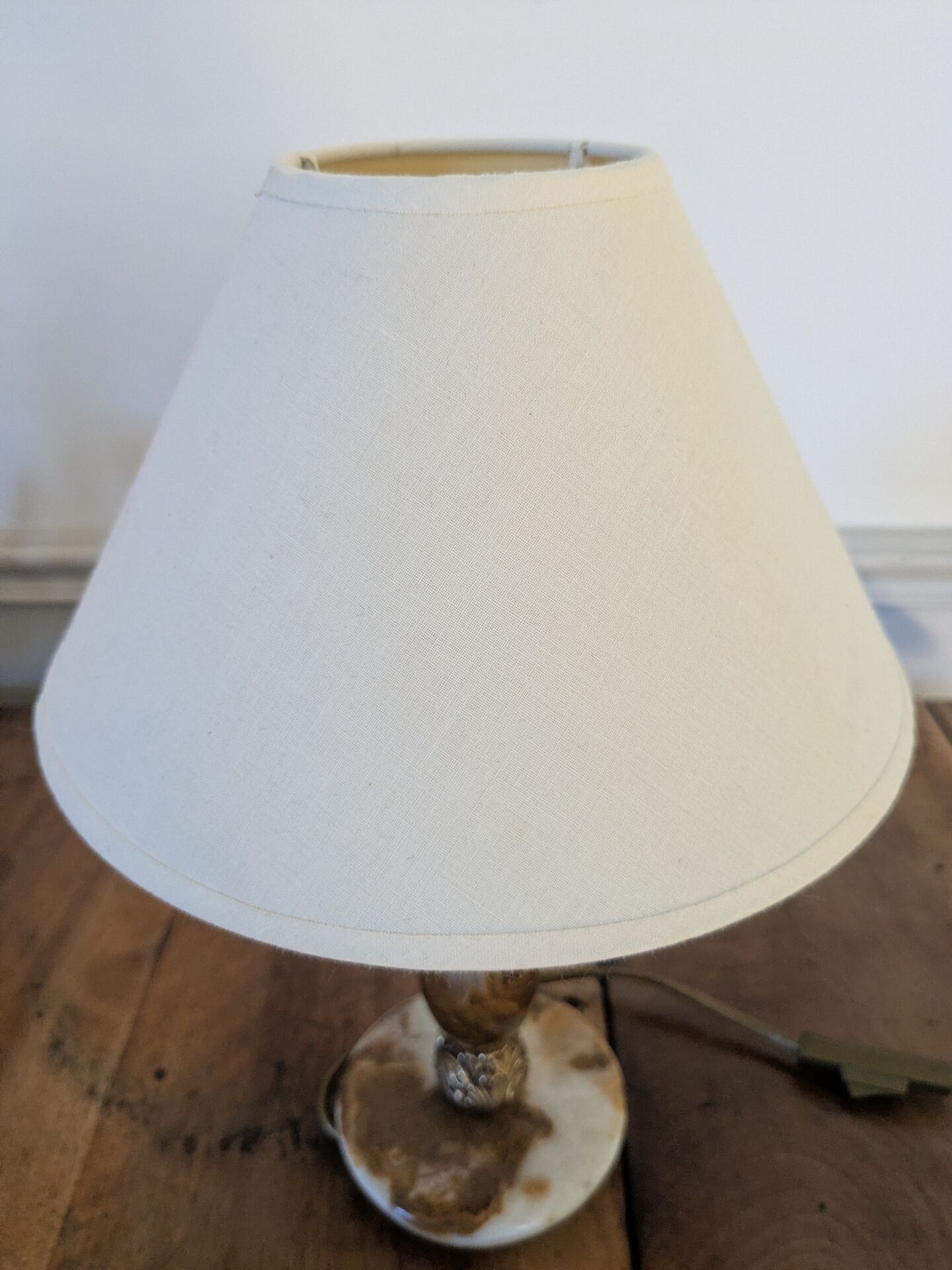 Lampe vintage en onyx et laiton