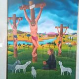 Oil painting on canvas Cesare Marchesini (Monza 1939) - Naive