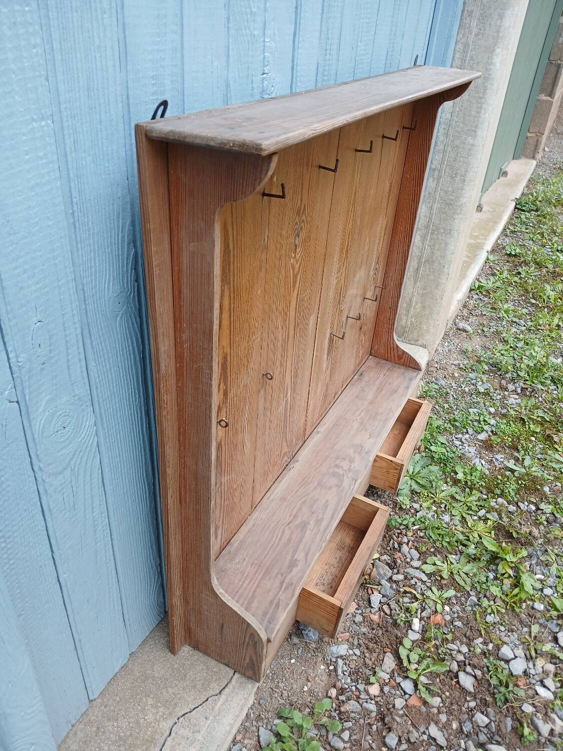 Antique wooden wall shelf