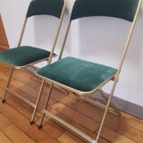 Set of 2 folding velvet chairs