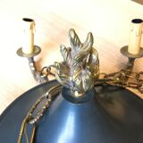 Suspension/chandelier, metal and bronze, 6 arms candles