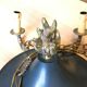 Suspension/chandelier, metal and bronze, 6 arms candles
