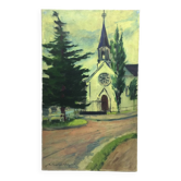 R. Rodrigue - Oil On Canvas “Protestant Church of Vésinet”