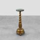 Art Deco side table or pedestal with green marble top and bronze base