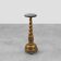 Art Deco side table or pedestal with green marble top and bronze base