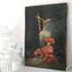 Old pitcher painting with carnations