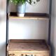 Large shelf drawers wood fir / metal 67 x 200 cm