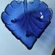 Blue glass fruit bowl