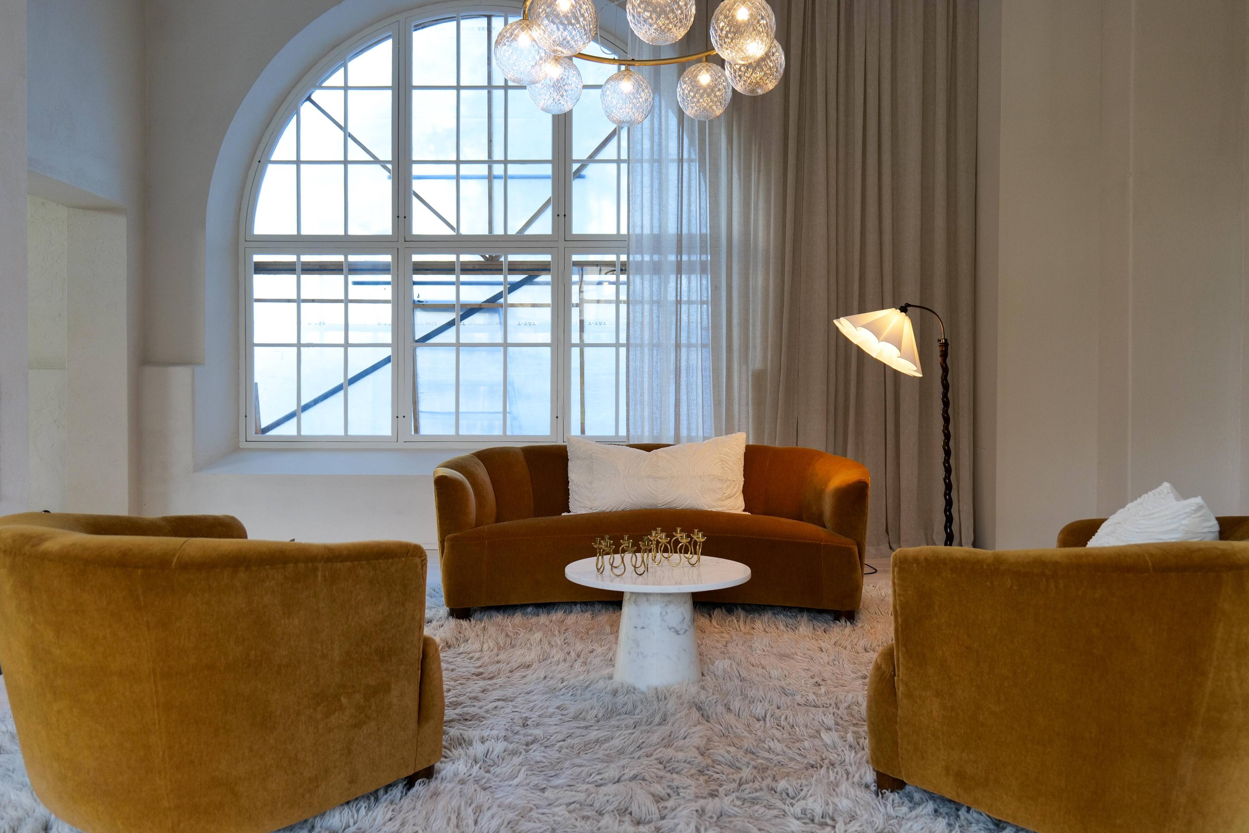 Art Deco brass chandeliers by Lars Holmström in Arvika, Sweden.
