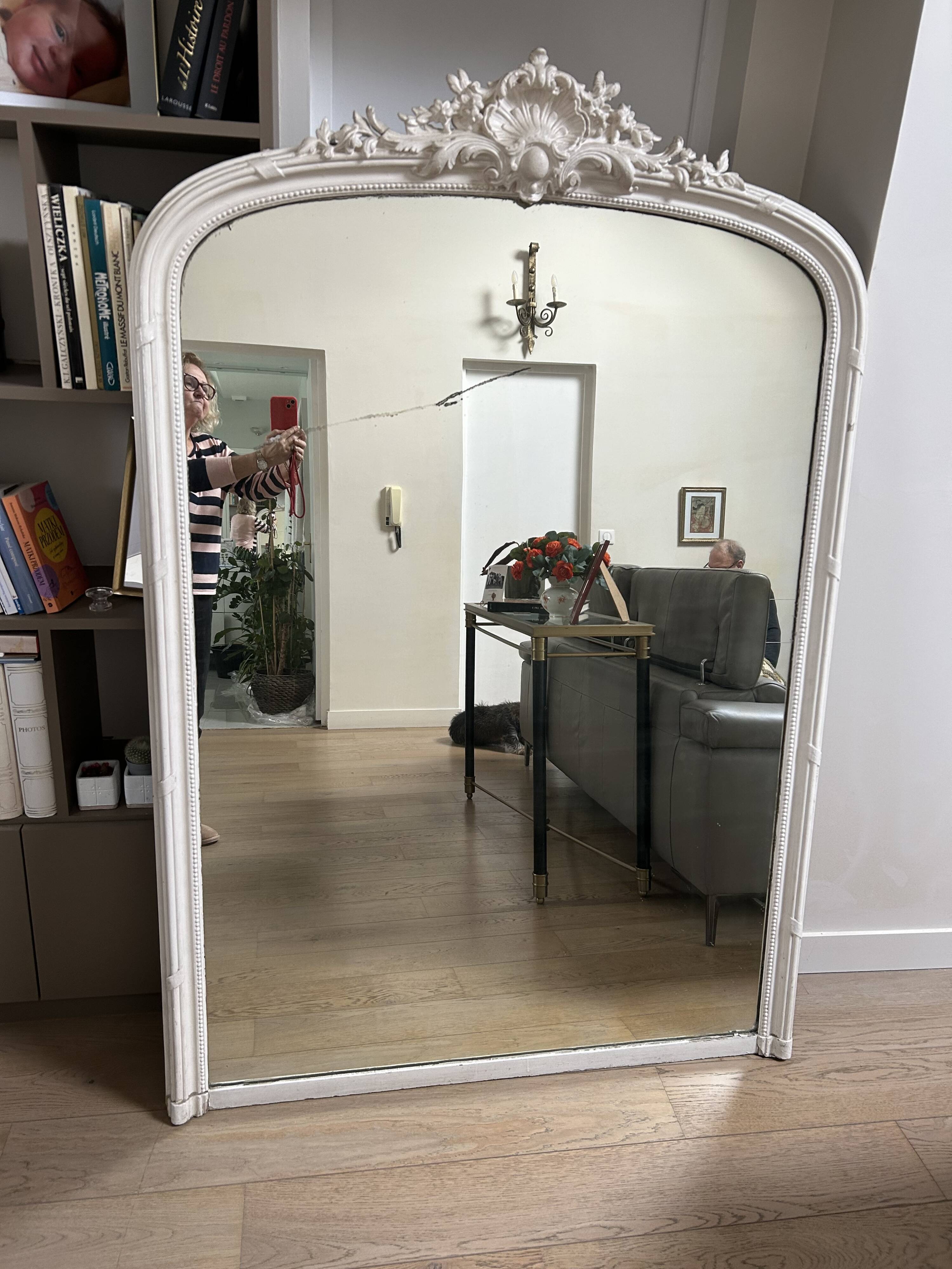Rare Louis XVI Haussmannian Mirror - Mercury Glass 175 x 120 cm
