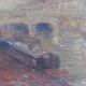 Old painting "edge of the Seine", oil painting