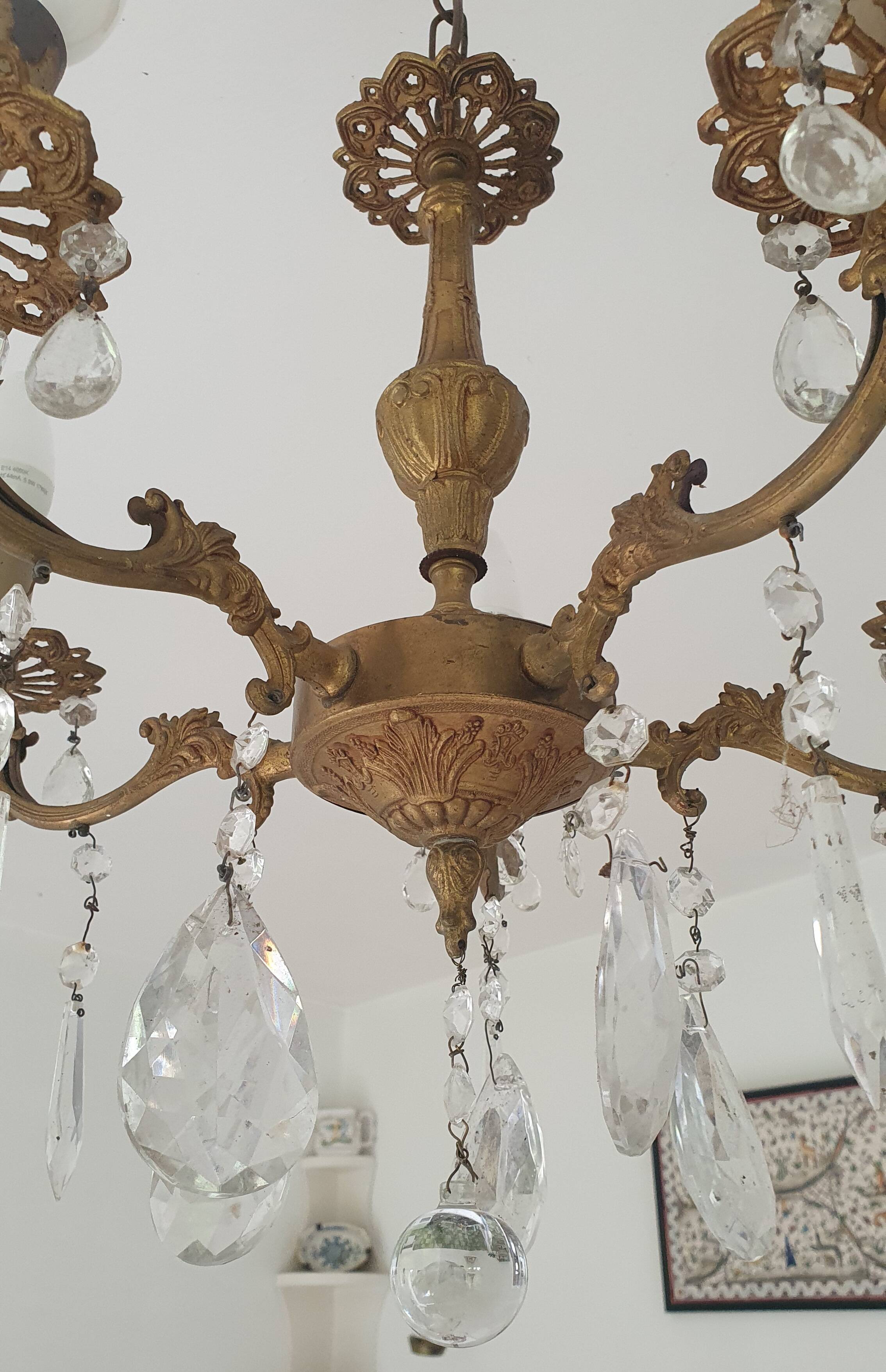 Bronze chandelier and pendants