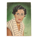 Portrait of a woman on canvas, early 20th century