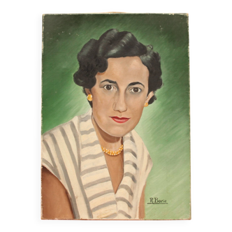 Portrait of a woman on canvas, early 20th century