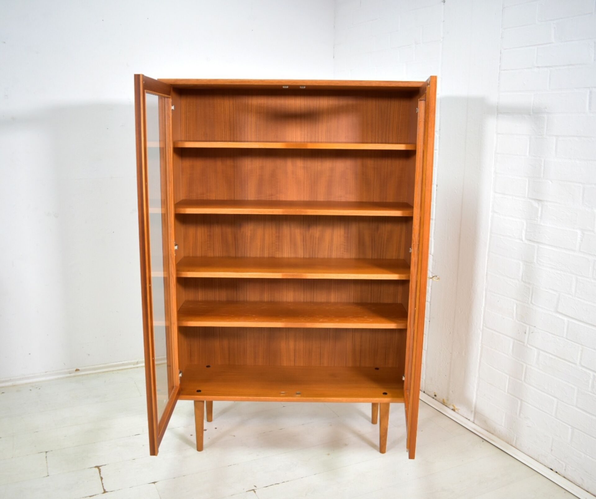 Display cabinet by WK Möbel showcase 1970s Vintage Teak