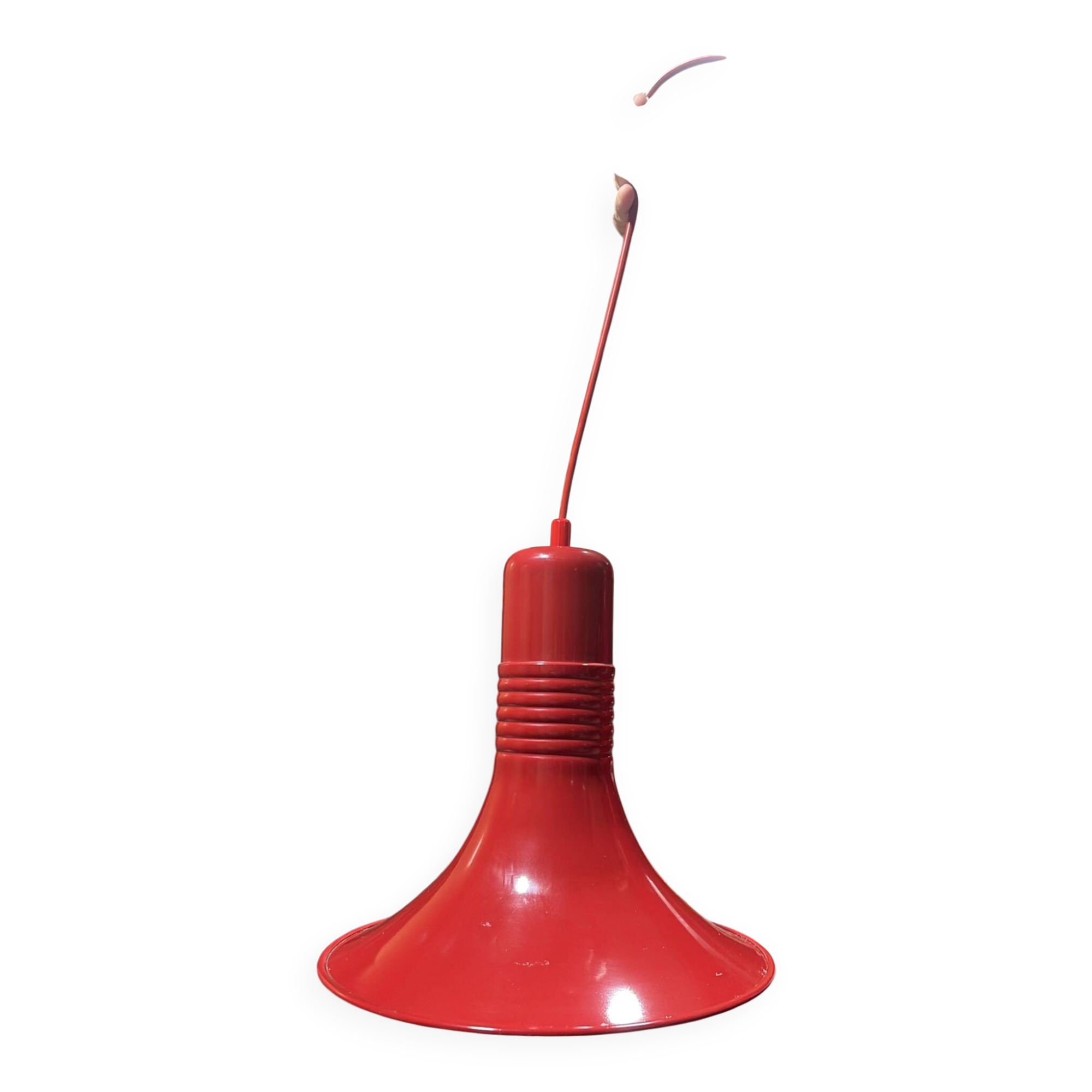 Ensemble de 5 suspensions vintage "formas" (espagne) – acier laqué rouge – état