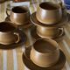 service of 6 cups and saucers HB Henriot Quimper France