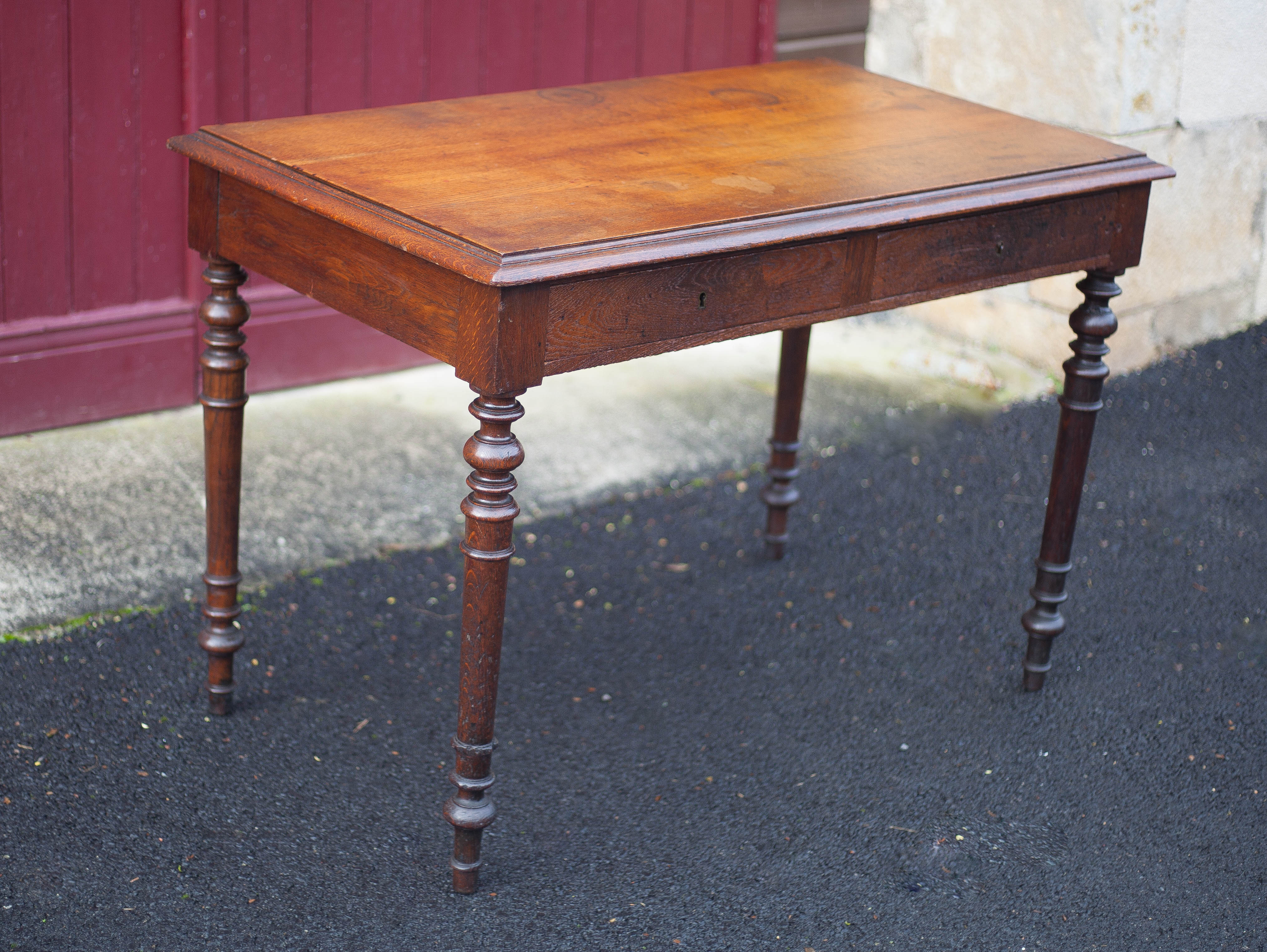 Table or desk Louis Philippe with two drawers