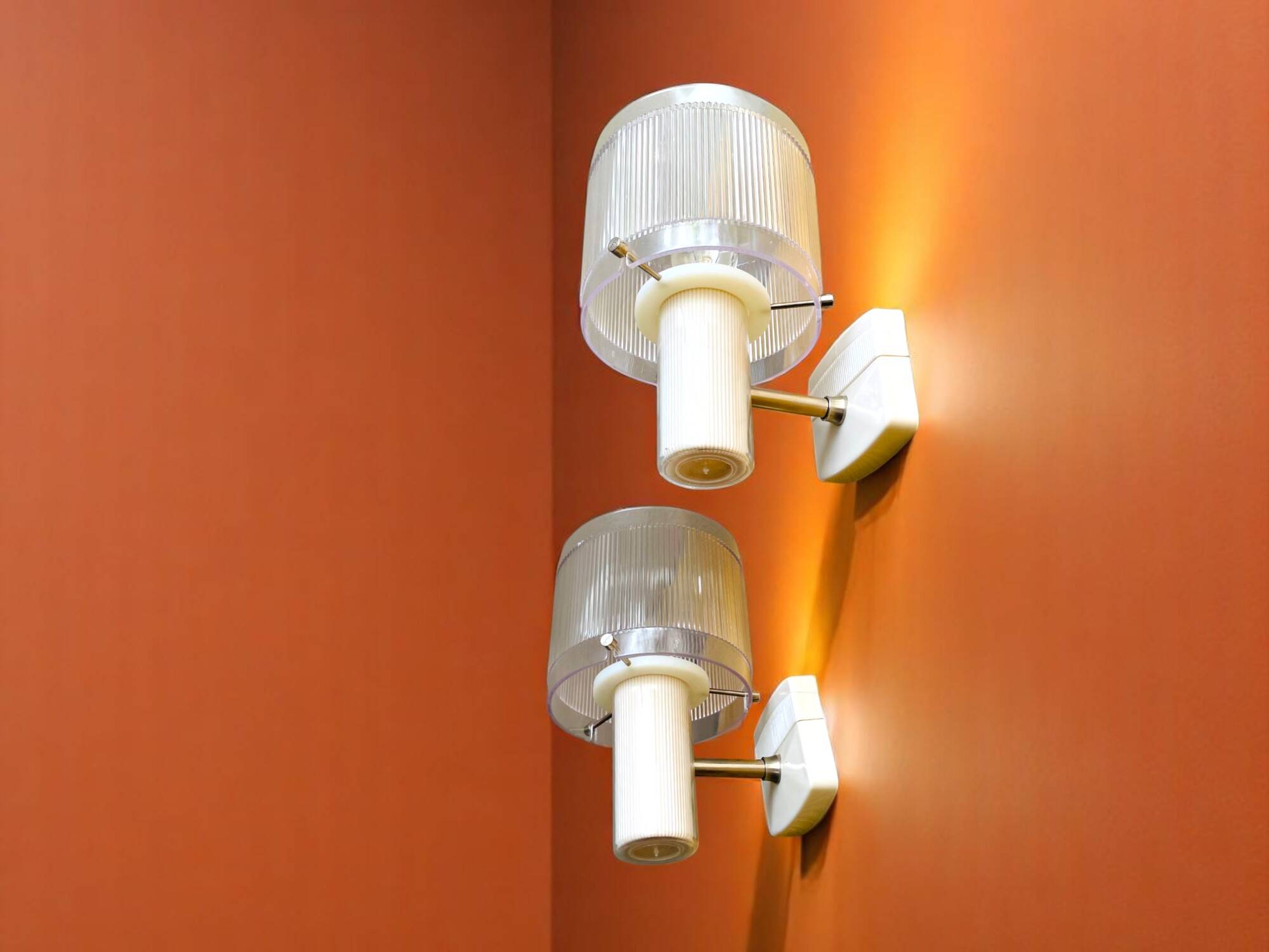 Set of 2 mid century modern wall sconce lamps new