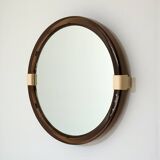 Miroir Space Age avec étagère et tiroirs France années 70