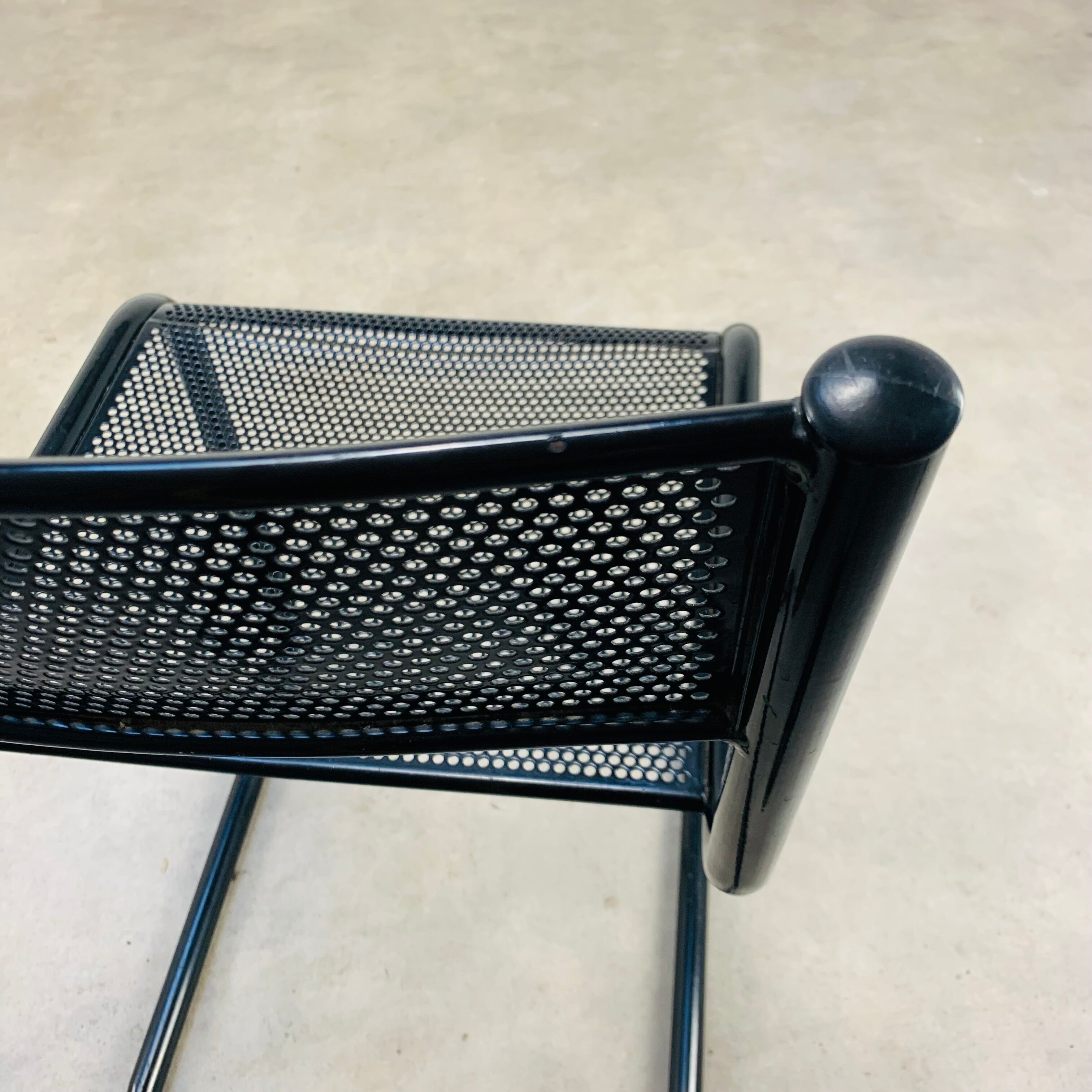 80s perforated metal Cantilever chair