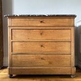 Commode bois et marbre XXème style Louis Philippe