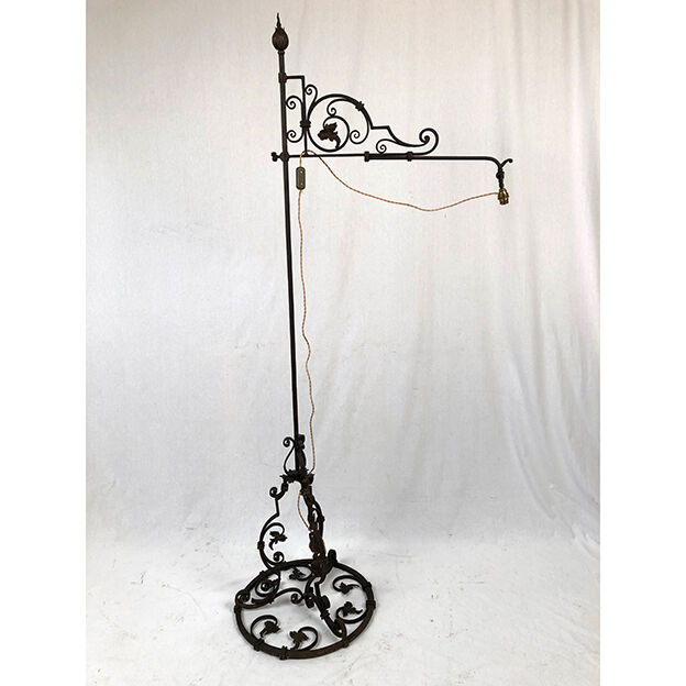 Large wrought iron lamppost, nineteenth
