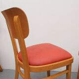 Set of 4 chairs 1950s, beechwood and leatherette