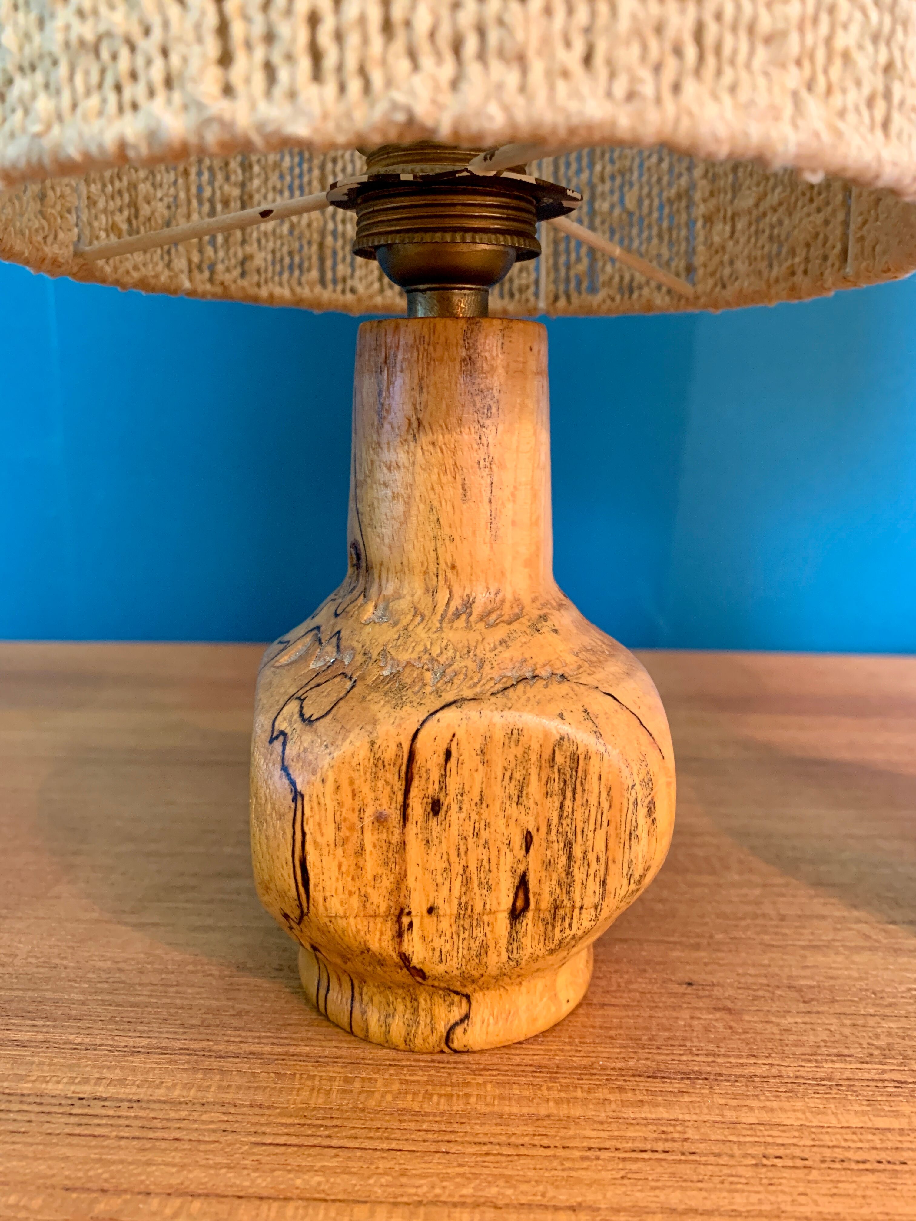 Pair of wooden lamps