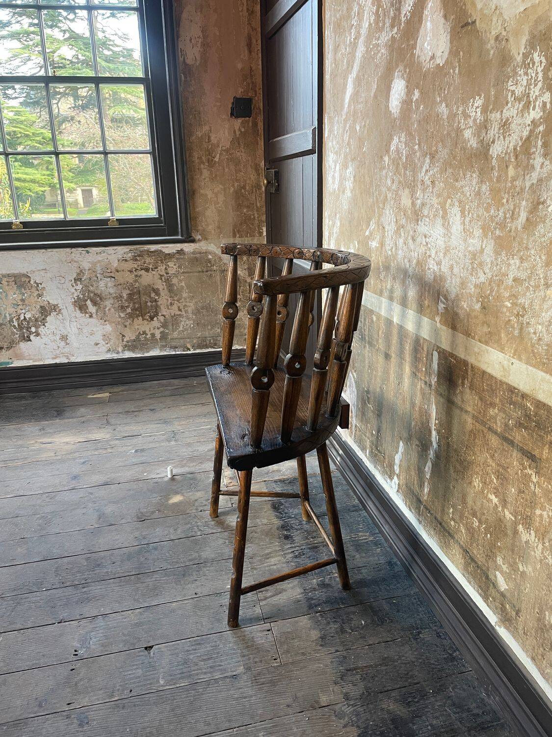 Circa Early 19th Century Century Welsh Vernacular Stick Back Hedge Chair