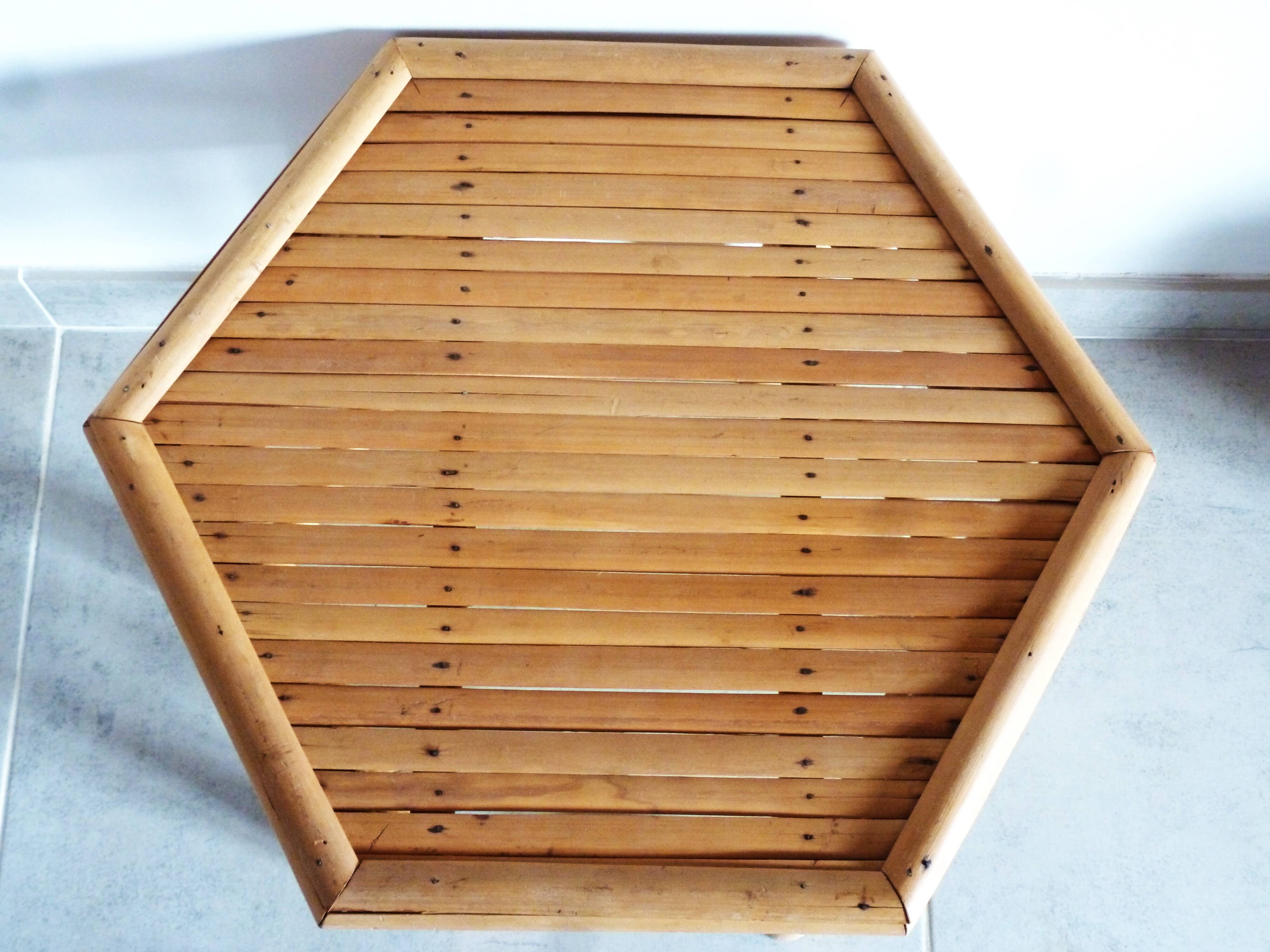 Bamboo side table, bamboo coffee table, bamboo stool.