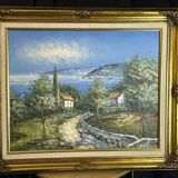 Modern Impressionist School HST - Nicolas Barriere - Landscape of the South la Ci