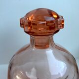 Art deco pink glass decanter 40s