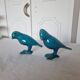 Paire d'Oiseaux Art Déco en porcelaine Bleue des années 40-50 signés