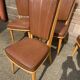 4 vintage chairs 1950 mid-century Scandinavian compass feet imitation leather Skaï