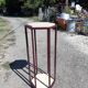 Vintage 70s marble and wood side table Italian design