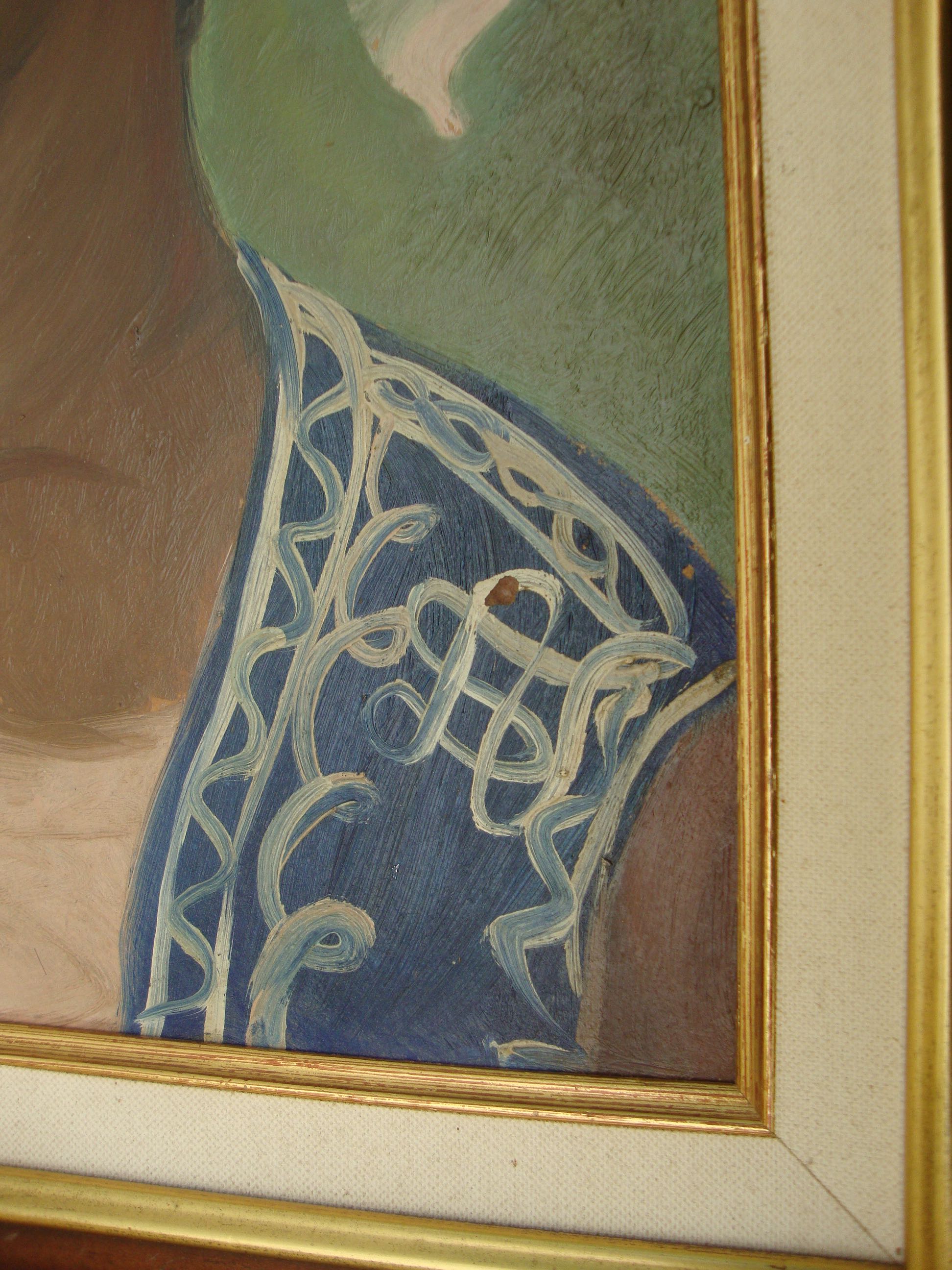 Tableau ancien portrait à l’huile