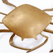 Brass trinket box in the shape of a blue crab, 1960s